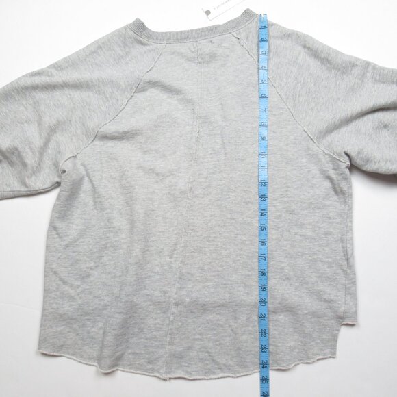 Anthropologie Pilcro Reworked Lightweight Popover Sweatshirt Light Gray Medium - Picture 7 of 8